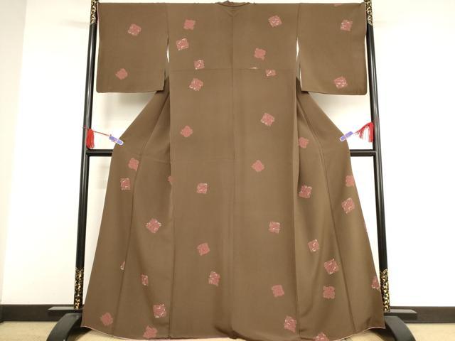 平和屋着物●上質な小紋 南天 萩 正絹 逸品 AAAW5261br