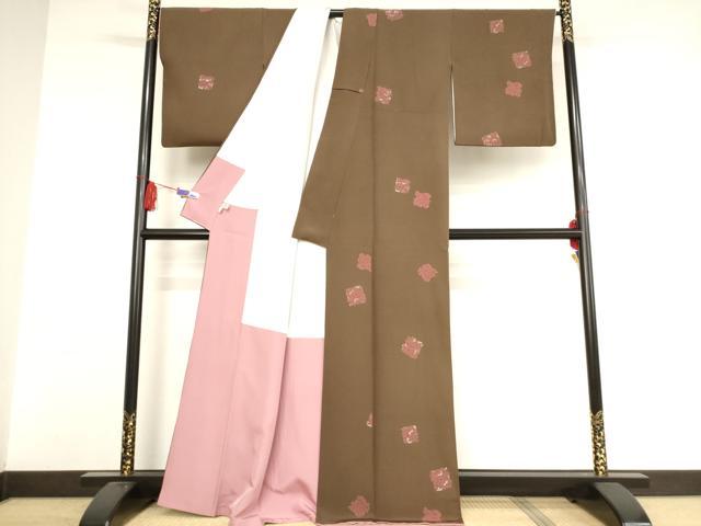 平和屋着物●上質な小紋 南天 萩 正絹 逸品 AAAW5261br