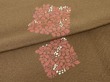 平和屋着物●上質な小紋 南天 萩 正絹 逸品 AAAW5261br