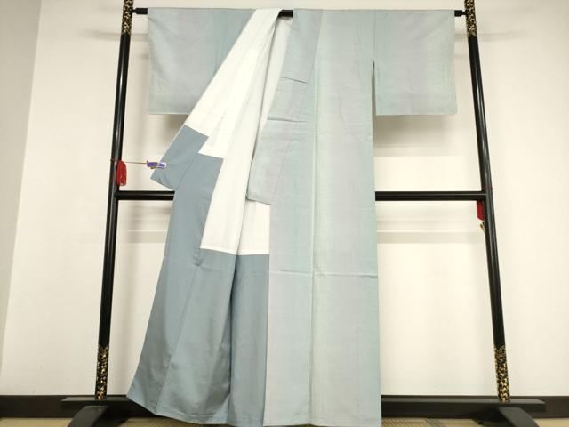 平和屋着物●紅花紬 米沢 霞文 暈し染め 正絹 逸品 未使用 AAAW5264br