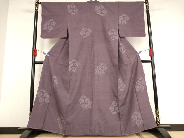 平和屋着物●結城紬 100亀甲 冊子花文 正絹 逸品 未使用 AAAW5275br