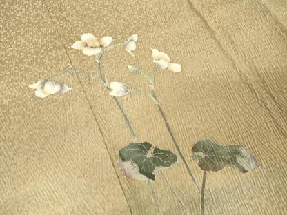 平和屋着物●訪問着　友禅　絞り　草花文　暈し染め　正絹　逸品　AAAW5282br