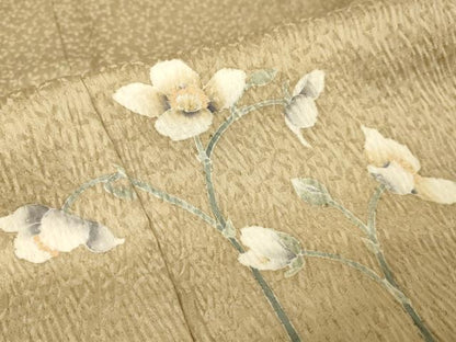平和屋着物●訪問着　友禅　絞り　草花文　暈し染め　正絹　逸品　AAAW5282br