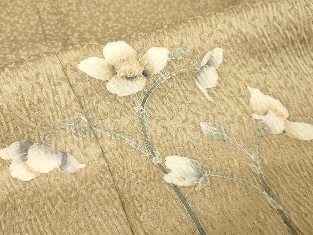 平和屋着物●訪問着　友禅　絞り　草花文　暈し染め　正絹　逸品　AAAW5282br