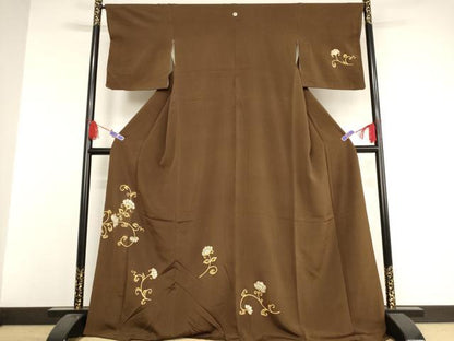 平和屋着物●銀座 志ま亀 訪問着 更紗花文 金彩 正絹 逸品 AAAW5289br