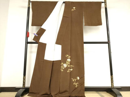 平和屋着物●銀座 志ま亀 訪問着 更紗花文 金彩 正絹 逸品 AAAW5289br