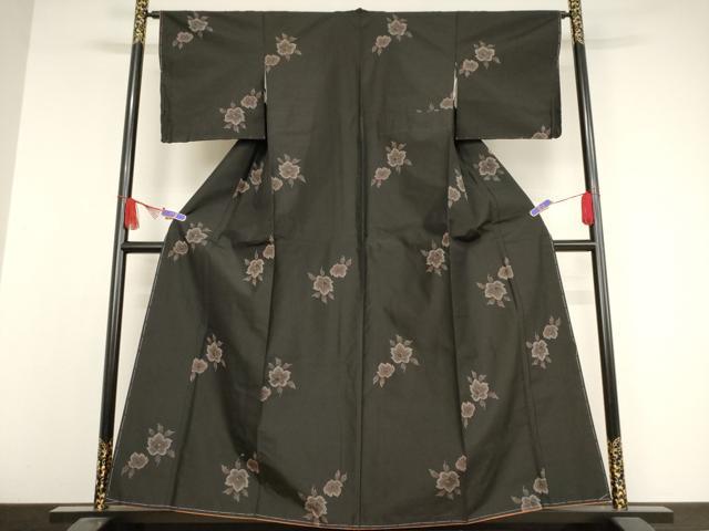平和屋着物●上質な紬　舞花文　正絹　逸品　未使用　AAAW5296br