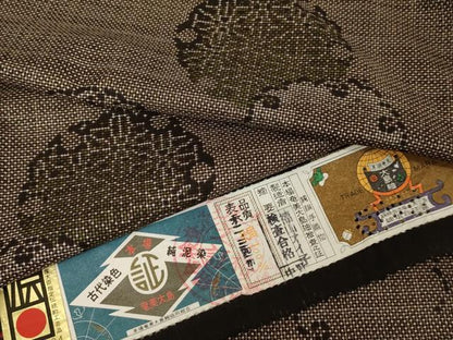 平和屋着物●本場大島紬 古代染色 純泥染 手織 一元7マルキ 雪輪重ね文 福山アイ子作 証紙付き 正絹 逸品 未使用 AAAW5302br