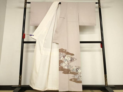 平和屋着物●十日町　名門　滝泰謹製　色留袖　作家物　辻が花　絞り　霞花鳥文　正絹　逸品　AAAW5325br