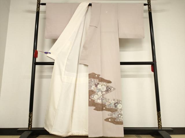 平和屋着物●十日町　名門　滝泰謹製　色留袖　作家物　辻が花　絞り　霞花鳥文　正絹　逸品　AAAW5325br