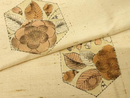 平和屋着物●訪問着 紬地 絞り 辻が花 亀甲花文 正絹 逸品 AAAW5327br