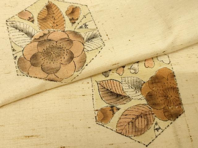 平和屋着物●訪問着 紬地 絞り 辻が花 亀甲花文 正絹 逸品 AAAW5327br