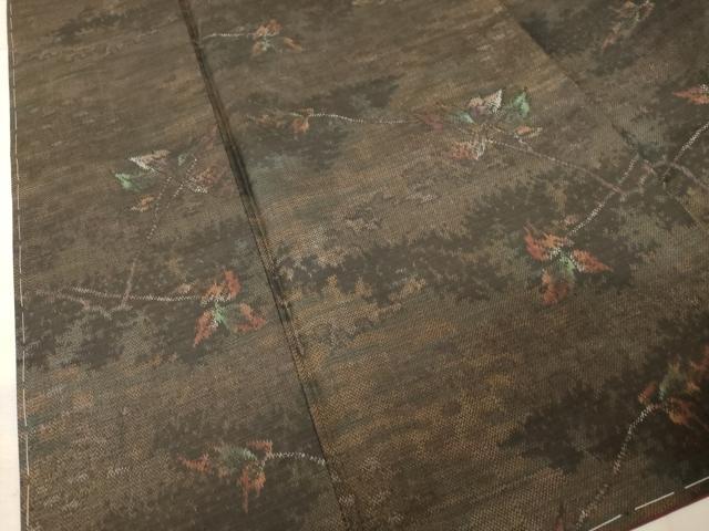 平和屋着物●上質な紬 枝葉文 正絹 逸品 未使用 AAAW5347br
