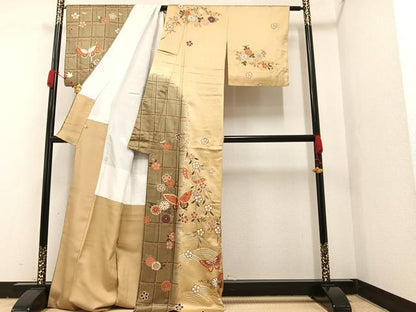 平和屋着物●訪問着　花蝶文　金彩　松屋扱い　正絹　逸品　AAAW5561ph