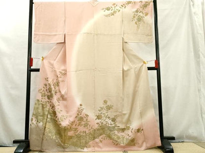 平和屋着物●訪問着 枝花文 暈し染め 金彩 正絹 逸品 AAAW5888cs