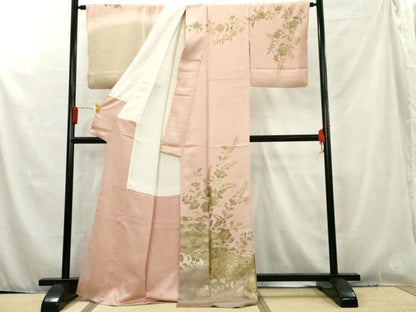 平和屋着物●訪問着 枝花文 暈し染め 金彩 正絹 逸品 AAAW5888cs