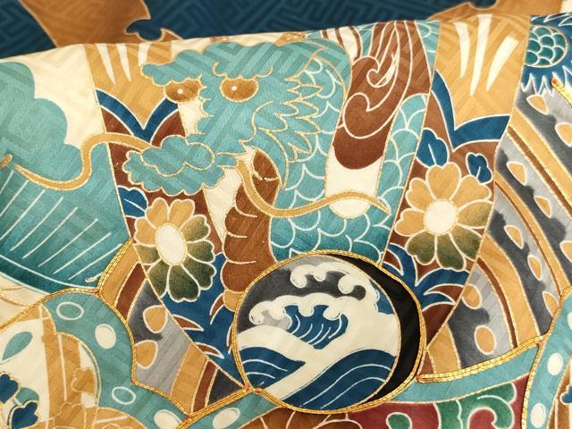 平和屋着物[]七五三　男の子　5歳　のしめ　祝着・行灯袴セット　駒刺繍　兜　金彩　逸品　AAAW6819ja