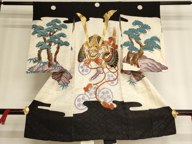 平和屋着物[]お宮参り　男の子　祝着　産着　初着　のしめ　刺繍　兜松文　金糸　金彩　AAAW6902ja