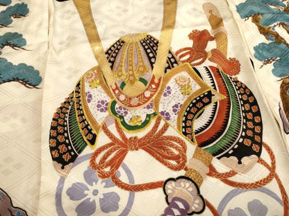 平和屋着物[]お宮参り　男の子　祝着　産着　初着　のしめ　刺繍　兜松文　金糸　金彩　AAAW6902ja
