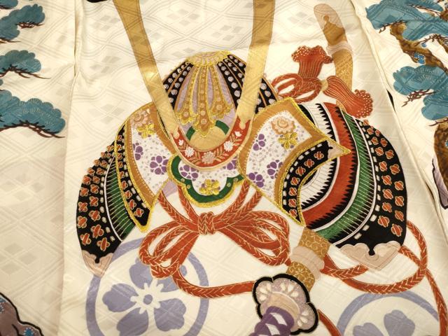 平和屋着物[]お宮参り　男の子　祝着　産着　初着　のしめ　刺繍　兜松文　金糸　金彩　AAAW6902ja