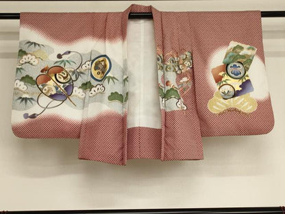 平和屋着物[]七五三　男の子　5歳　祝着・羽織セット　兜几帳文　暈し染め　金彩　AAAW6939ja