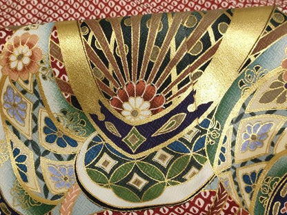 平和屋着物[]七五三　男の子　5歳　祝着・羽織セット　兜几帳文　暈し染め　金彩　AAAW6939ja
