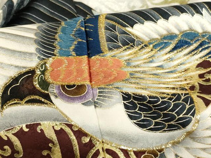 平和屋着物[]七五三　男の子　5歳　羽織　刺繍　鷹　暈し染め　金糸　金彩　AAAW6948ja