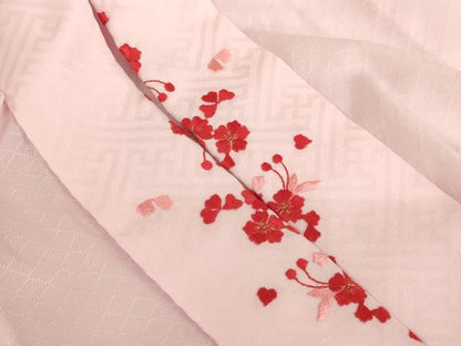 平和屋着物[]七五三　女の子　７歳　祝着　四つ身　長襦袢セット　刺繍　束ね熨斗花文　暈し染め　金糸　AAAW6960ja