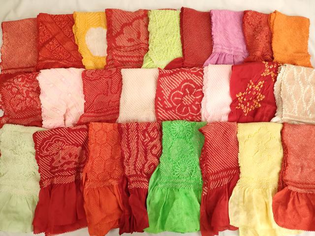 平和屋着物[]七五三　女の子　和装小物　帯揚げ25枚セット　総絞り　中抜き絞り　正絹　逸品　AAAW7052ja