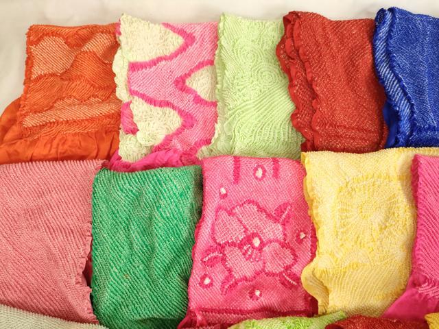 平和屋着物[]七五三　女の子　和装小物　帯揚げ25枚セット　総絞り　中抜き絞り　正絹　逸品　AAAW7056ja