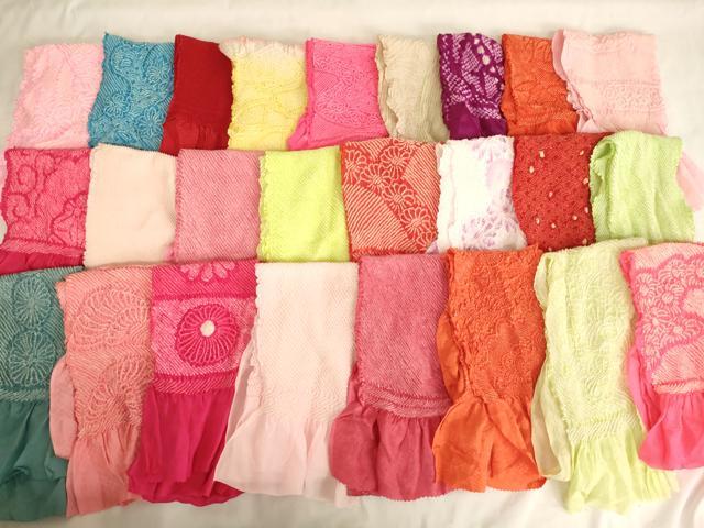 平和屋着物[]七五三　女の子　和装小物　帯揚げ25枚セット　総絞り　中抜き絞り　正絹　逸品　AAAW7060ja
