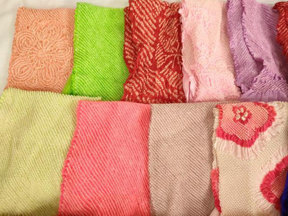 平和屋着物[]七五三　女の子　和装小物　帯揚げ25枚セット　総絞り　中抜き絞り　正絹　逸品　AAAW7066ja