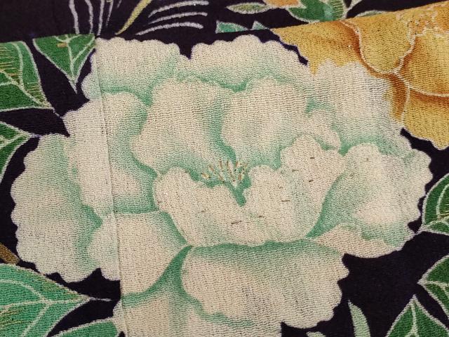 平和屋着物[]アンティーク　大正ロマン　七五三　女の子　７歳　祝着　四つ身　長襦袢セット　刺繍　花筏文　金糸　正絹　逸品　AAAW7097ja