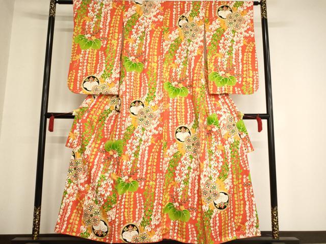 平和屋着物∵女の子　十三参り　祝着　草花文　金彩　近鉄百貨店扱い　正絹　逸品　AAAW7105ja