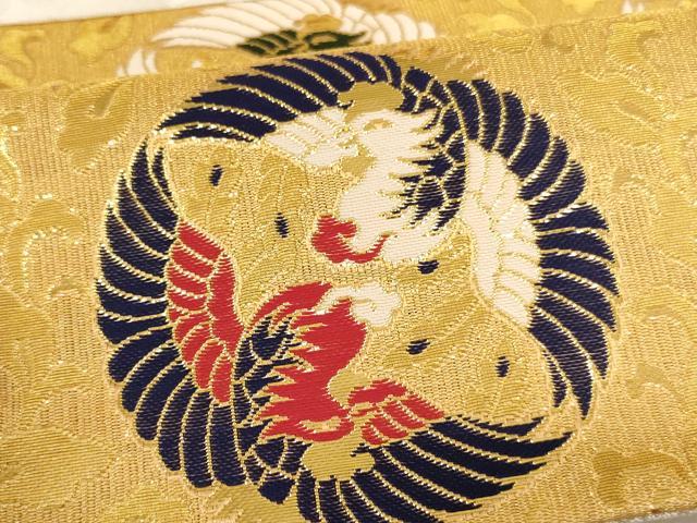 平和屋本店▼打敷　内敷　綴織　向い鳥文　金襴　法衣　寺院　仏具　仏教　僧侶　神職　装束　未使用　AAAW7226ja