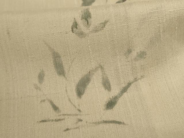 平和屋着物▽上質な小紋 単衣 紬地 草花文 正絹 逸品 AAAW7245jd