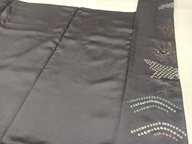 平和屋着物●訪問着 絞り 刺繍 流水草花文 金彩 正絹 逸品 AAAW7494ph