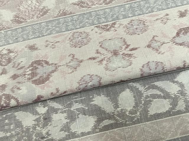 平和屋着物▽平本生紬 小千谷紬 単衣 横段文 証紙付き 正絹 逸品 AAAW7562fy