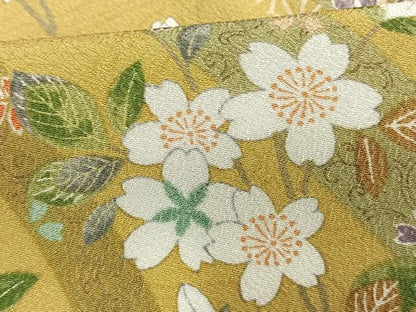 平和屋着物▽小紋 単衣 草花文 洗える着物 未使用 AAAW7570fy