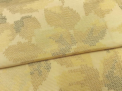 平和屋着物▽上質な紬　単衣　葉尽くし　正絹　逸品　AAAW7572fy