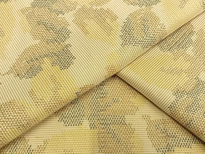 平和屋着物▽上質な紬　単衣　葉尽くし　正絹　逸品　AAAW7572fy