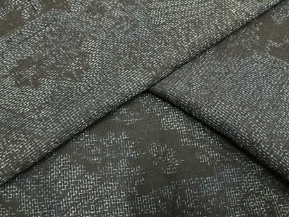 平和屋着物▽結城紬 単衣 亀甲花文 正絹 逸品 AAAW7574fy