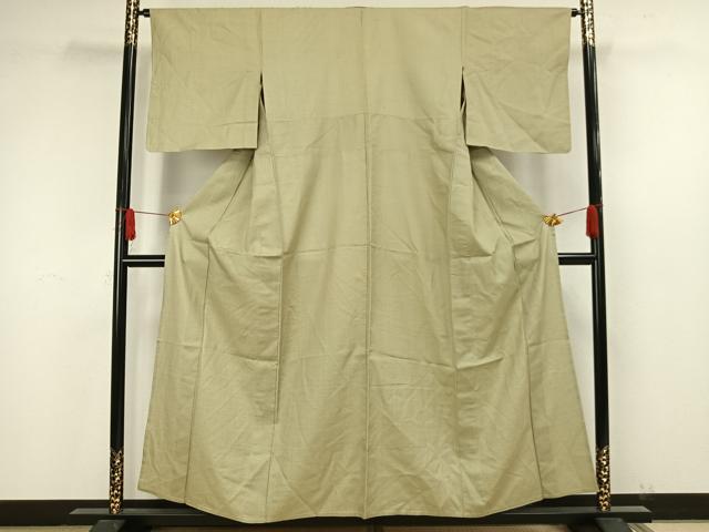 平和屋着物▽お召 単衣 80亀甲 正絹 逸品 AAAW7577fy