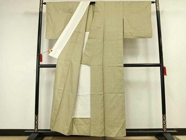 平和屋着物▽お召 単衣 80亀甲 正絹 逸品 AAAW7577fy