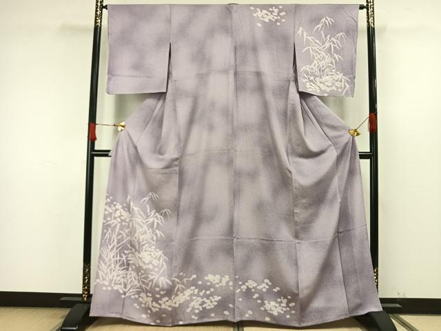 平和屋着物▽訪問着 単衣 草花文 正絹 逸品 AAAW7584fy