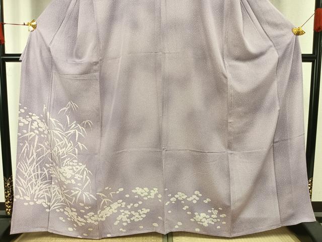 平和屋着物▽訪問着 単衣 草花文 正絹 逸品 AAAW7584fy