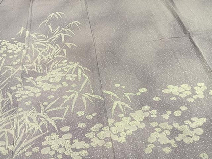 平和屋着物▽訪問着 単衣 草花文 正絹 逸品 AAAW7584fy