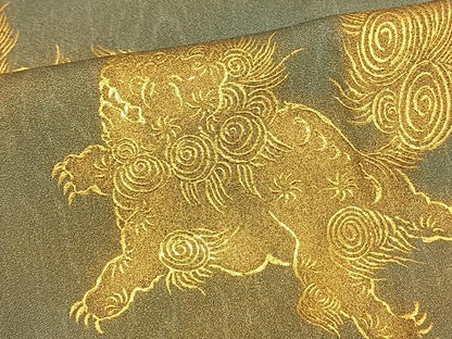平和屋着物▽豪華色留袖 単衣 唐獅子 暈し染め 金彩 正絹 逸品 AAAW7587fy