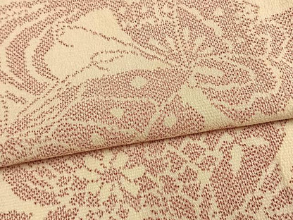 平和屋着物▽本塩沢 単衣 花蝶文 正絹 逸品 未使用 AAAW7593fy