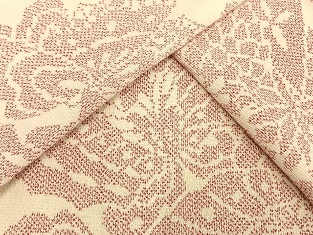 平和屋着物▽本塩沢 単衣 花蝶文 正絹 逸品 未使用 AAAW7593fy